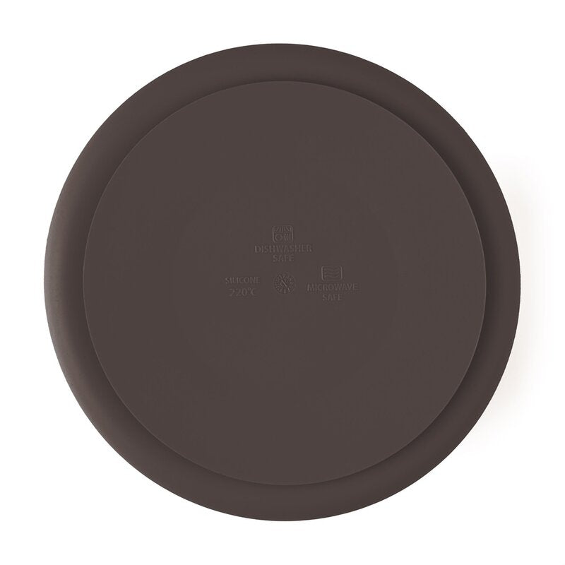 Farfurie compartimentata, Petite&Mars, Take&Match, Din silicon, Rotunda, Cu ventuza si 3 compartimente, Adecvata pentru masina de spalat vase si microunde, Nu absoarbe mirosuri, Fara BPA, 500 ml, 6 luni+, Bitter Cocoa, Maro