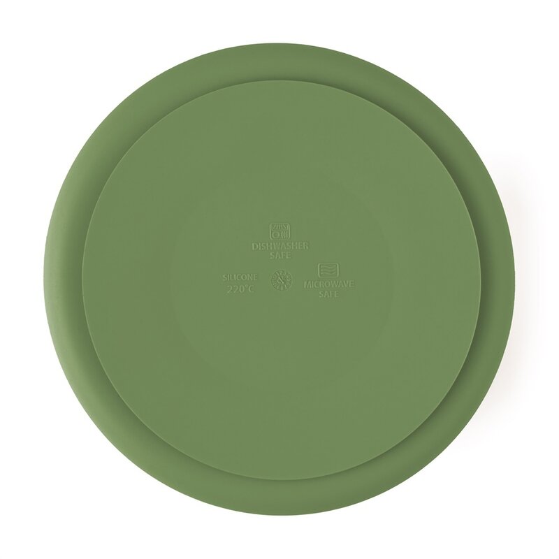 Farfurie compartimentata, Petite&Mars, Take&Match, Din silicon, Rotunda, Cu ventuza si 3 compartimente, Adecvata pentru masina de spalat vase si microunde, Nu absoarbe mirosuri, Fara BPA, 500 ml, 6 luni+, Sweet Pea, Verde