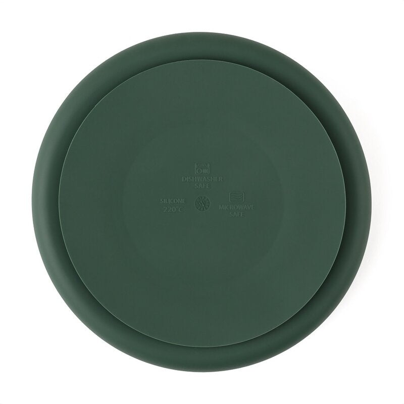 Farfurie compartimentata, Petite&Mars, Take&Match, Rotunda, Cu ventuza si 3 compartimente, Silicon, Fara BPA, 500 ml, 6 luni+, Verde