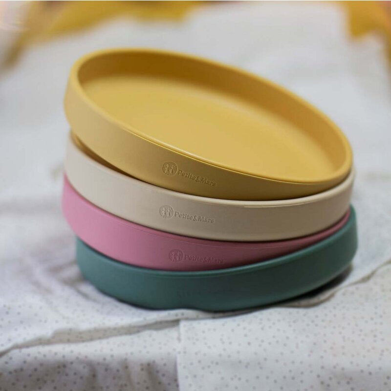 Farfurie, Petite&Mars, Take&Match, Din silicon, Cu ventuza, Fara BPA, 6 luni+, 400 ml, Verde Inchis