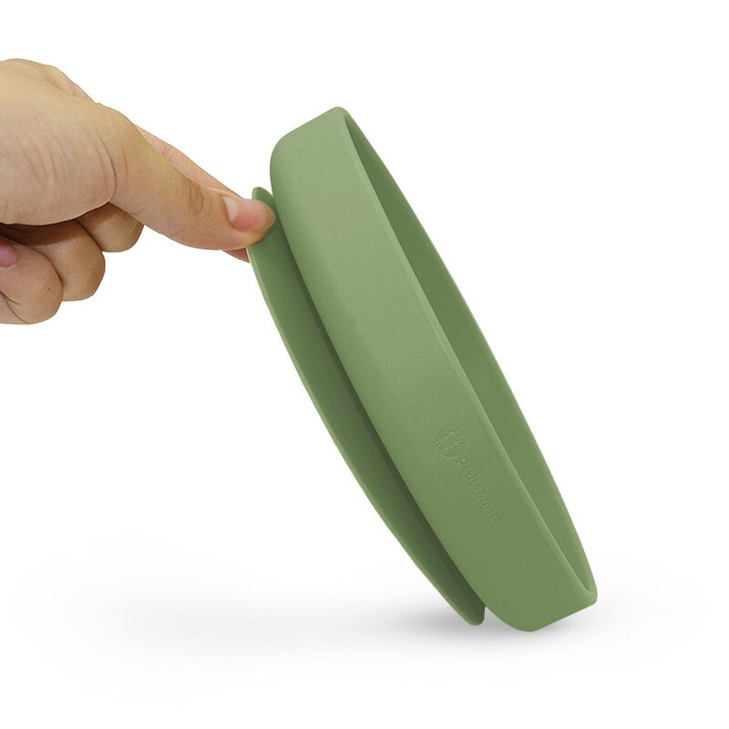 Farfurie, Petite&Mars, Take&Match, Din silicon, Cu ventuza, Fara BPA, Adecvata pentru masina de spalat vase si microunde, Nu absoarbe mirosuri, 6 luni+, 400 ml, Sweet Pea, Verde