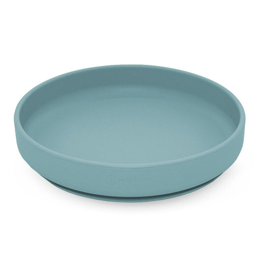 Farfurie, Petite&Mars, Take&Match, Din silicon, Cu ventuza, Fara BPA, Adecvata pentru masina de spalat vase si microunde, Nu absoarbe mirosuri, 6 luni+, 400 ml, Frosted Sky, Albastru