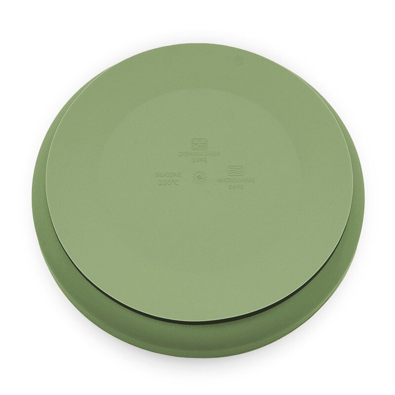 Farfurie, Petite&Mars, Take&Match, Din silicon, Cu ventuza, Fara BPA, Adecvata pentru masina de spalat vase si microunde, Nu absoarbe mirosuri, 6 luni+, 400 ml, Sweet Pea, Verde