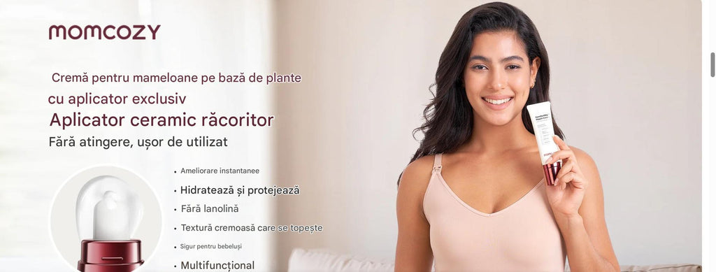 Crema mameloane Momcozy ComfortNip cu aplicator ceramic