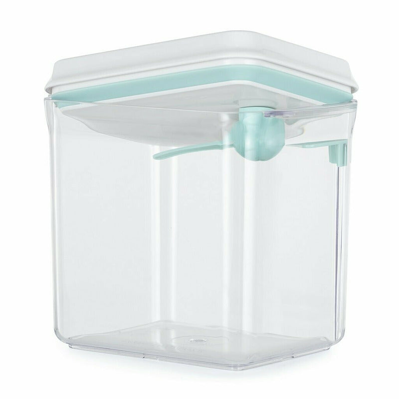 Recipient depozitare lapte praf, Feedo, 1700 ml, Capac etans, Din plastic, Fara BPA, Turcoaz