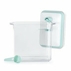 Recipient depozitare lapte praf, Feedo, 1700 ml, Capac etans, Din plastic, Fara BPA, Turcoaz