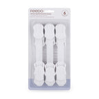 Set sisteme de siguranta, Feedo, Pentru mobilier, Universale, Cu lungime reglabila, 19 x 3.4 cm, Distanta 2-11 cm, 6 bucati, Alb