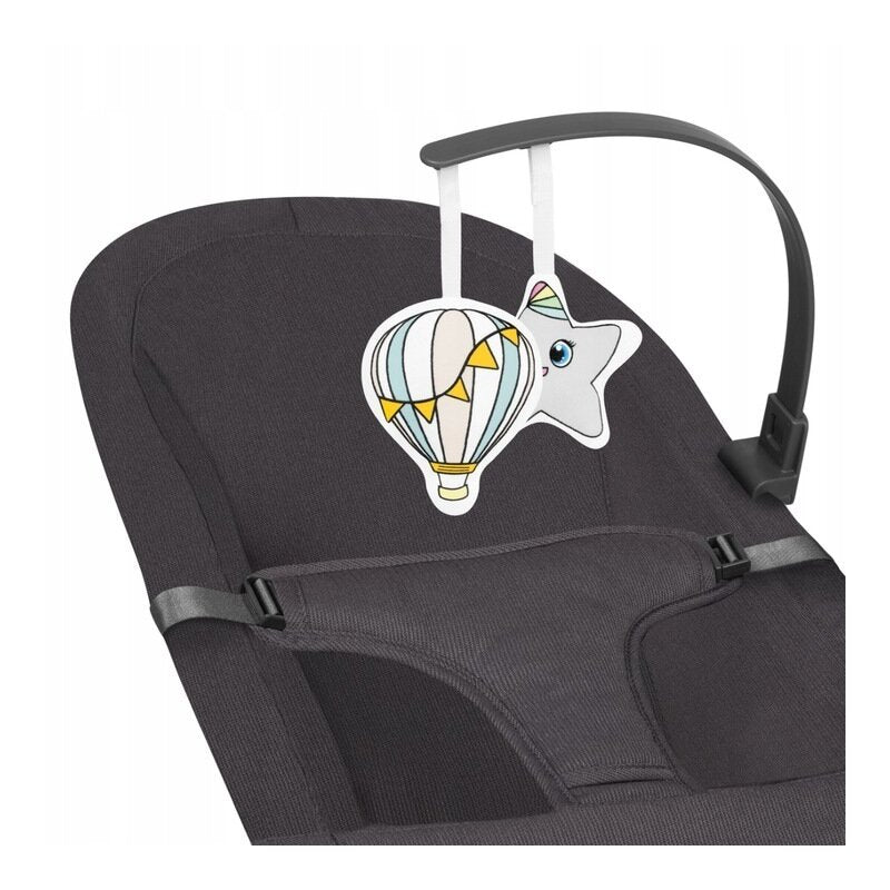 Fotoliu balansoar, Lionelo, June, Cu arcada cu jucarii, Ergonomic, Balansare manuala, Pliabil, 0 luni+, Gri
