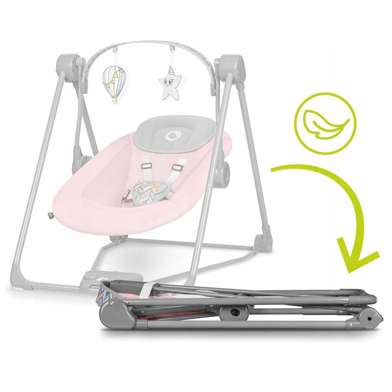 Balansoar electric Lionelo Otto Cozy Roz - vedere laterala