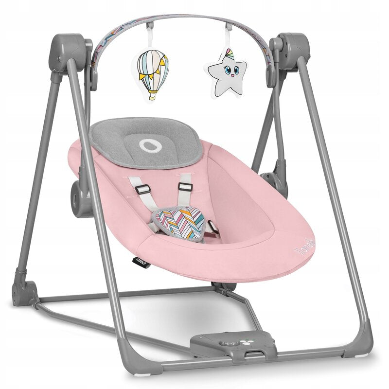 Balansoar electric Lionelo Otto Cozy Roz - imagine principala