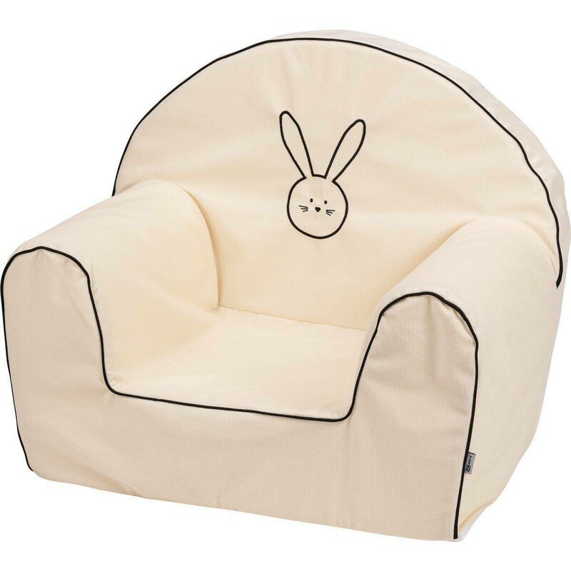 Fotoliu din burete, Bubaba, Bunny, Pentru copii, 9 luni-5 ani, White