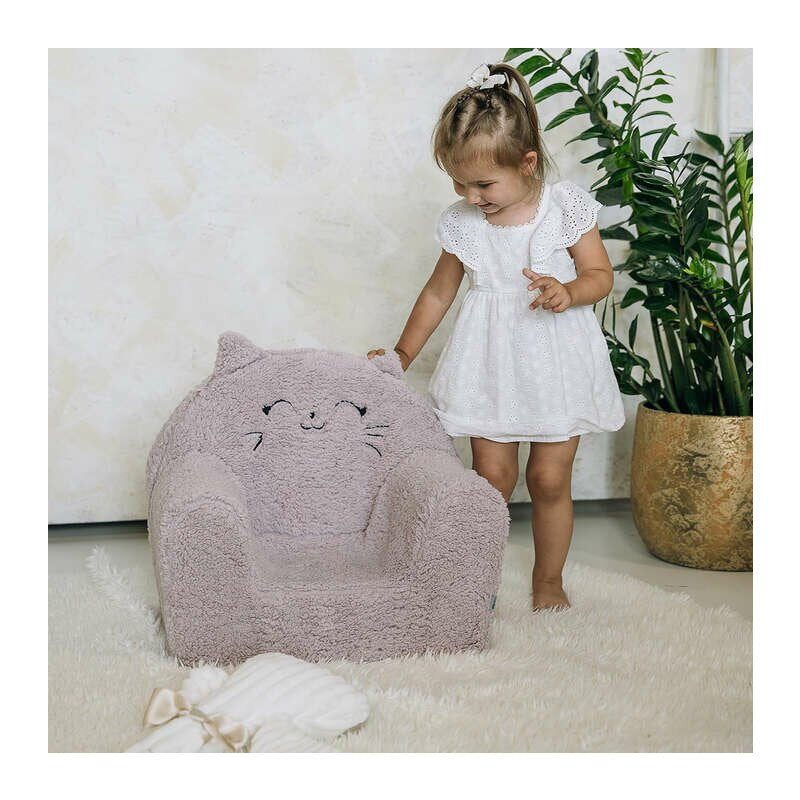 Fotoliu din burete, Bubaba, Cozy Kitty, Pentru copii, 9 luni-5 ani, Pink