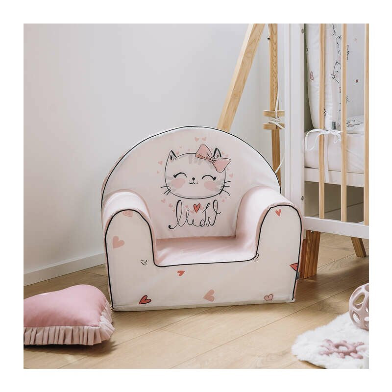 Fotoliu pentru copii Bubaba Kitty Pink 9 luni-5 ani