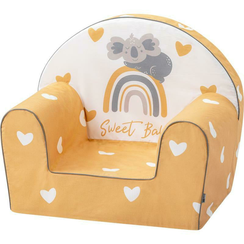 Fotoliu pentru copii Bubaba Yellow Hearts 9 luni-5 ani