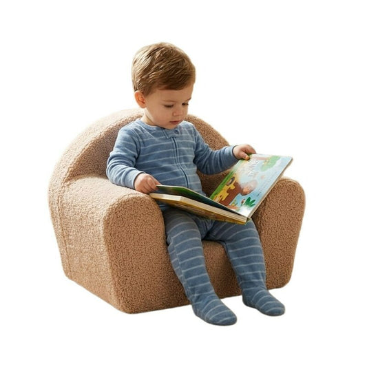 Fotoliu din burete, New Baby, Pentru copii, 42x53, Din spuma, Cu husa detasabila, Teddy Beige