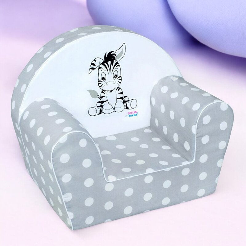 Fotoliu New Baby Zebra, 42x53 cm, Gri – fotoliul într-un decor cu baloane