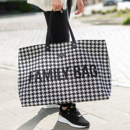 Geanta Childhome Family Bag Pied de Poule Negru