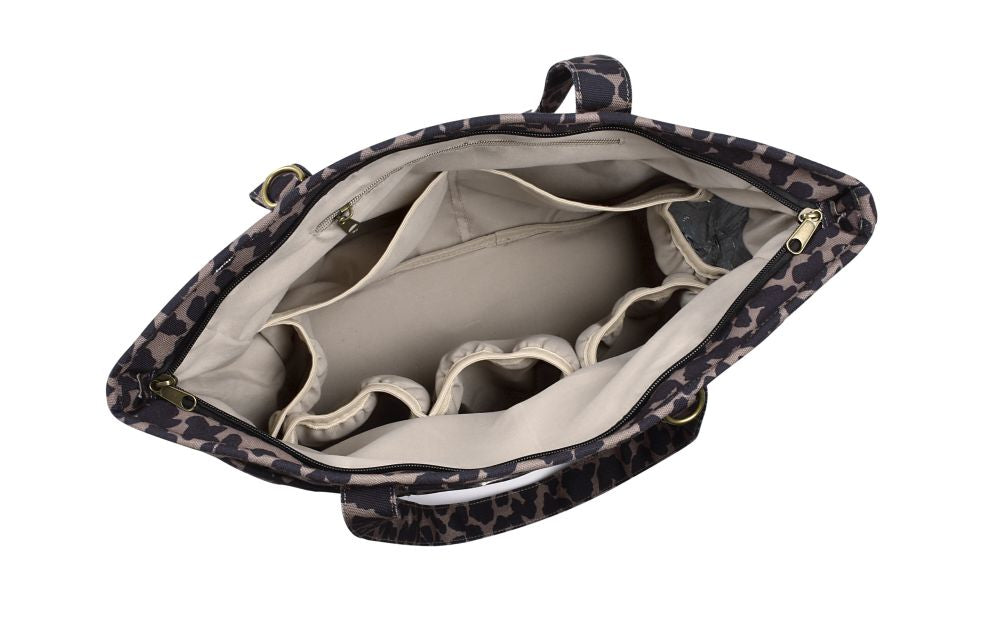 Geantă de Bebeluș Beaba Madrid Leopard 22L cu 11 Buzunare