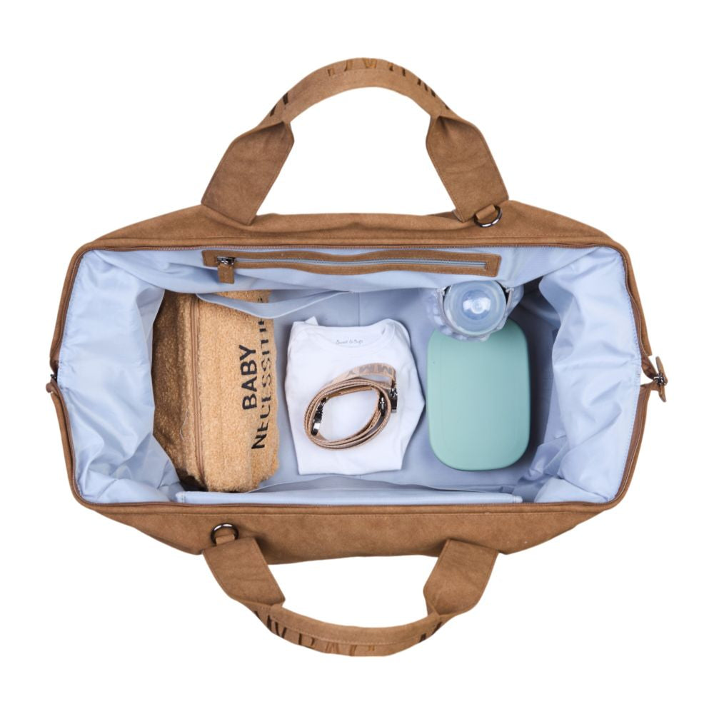 Geanta Maternitate Childhome Mommy Bag Signature Prestige Hazlenut 58L