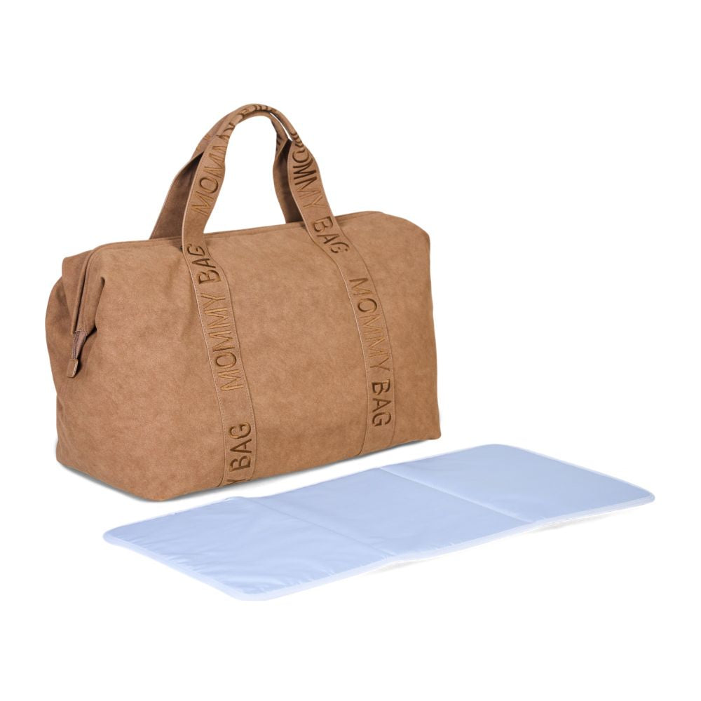 Geanta Maternitate Childhome Mommy Bag Signature Prestige Hazlenut 58L