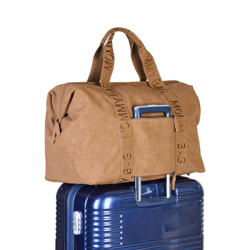 Geanta Maternitate Childhome Mommy Bag Signature Prestige Hazlenut 58L