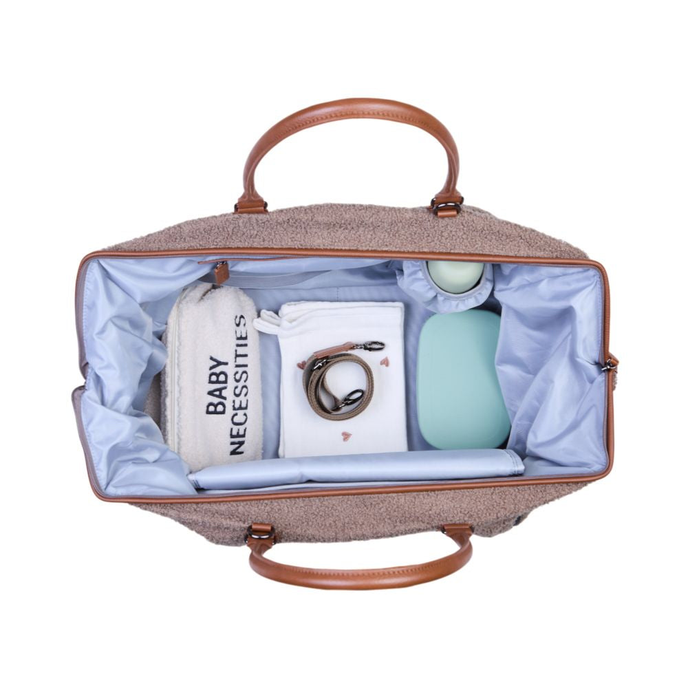 Geanta Maternitate Childhome Mommy Bag Signature Teddy Soft Brown 58L