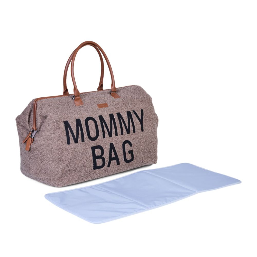 Geanta Maternitate Childhome Mommy Bag Signature Teddy Soft Brown 58L