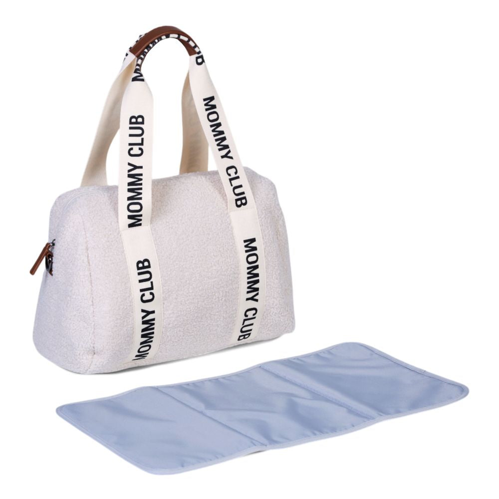 Geanta Infasat Childhome Mommy Club Signature Teddy Offwhite 22L