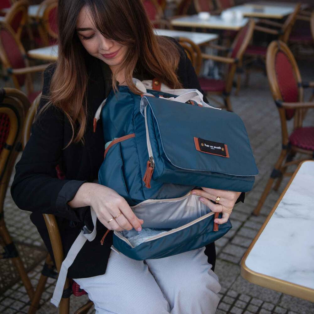 Geantă de Înfășat Baby On Board Camille Ocean - Design Premium Albastru