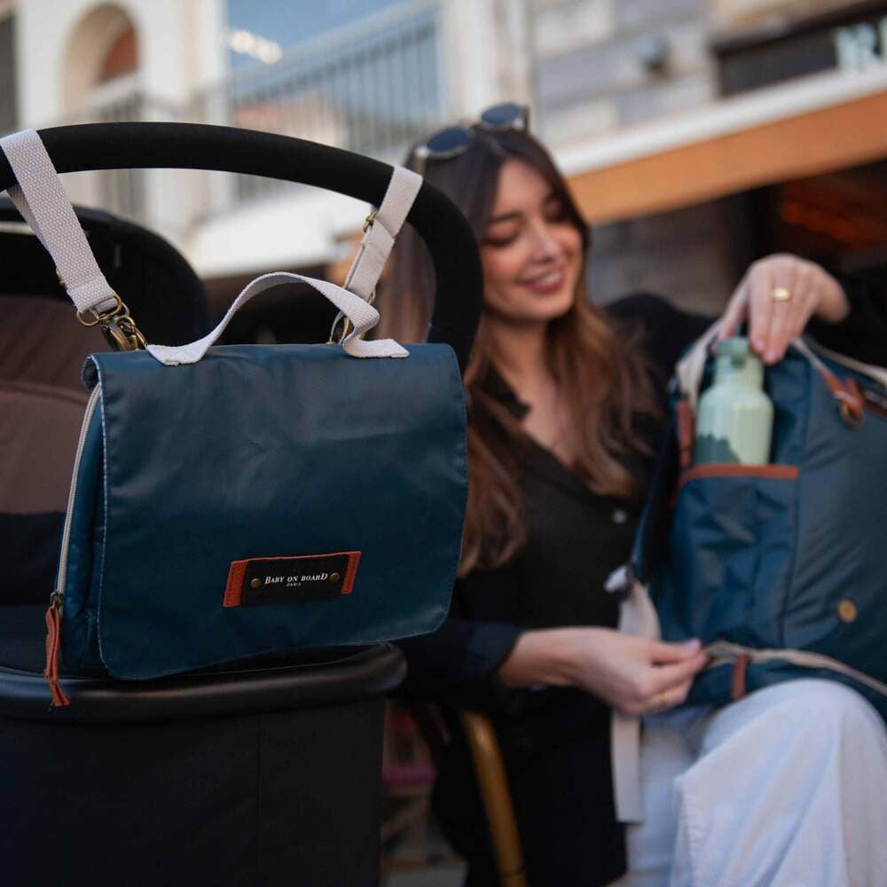 Geantă de Înfășat Baby On Board Camille Ocean - Design Premium Albastru