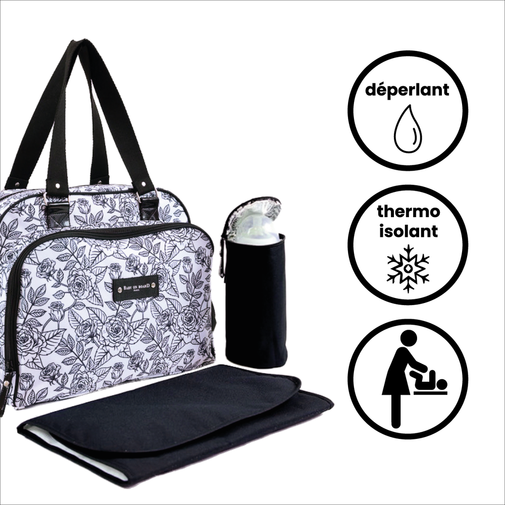 Geantă de Înfășat Baby On Board Simply Roses - Design Elegant cu Trandafiri