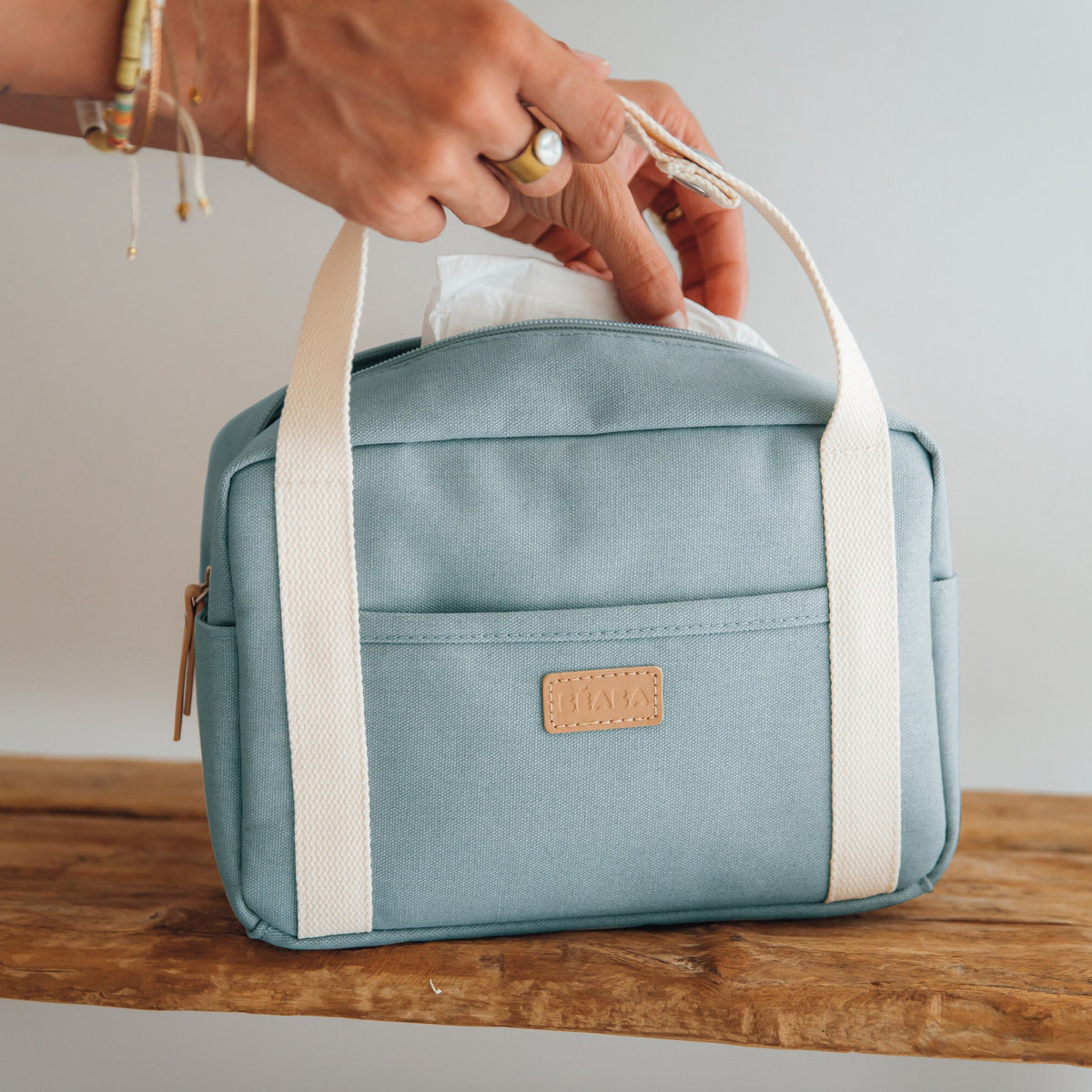 Organizator carucior Beaba Mini Paris Sage Green / Pearl Grey