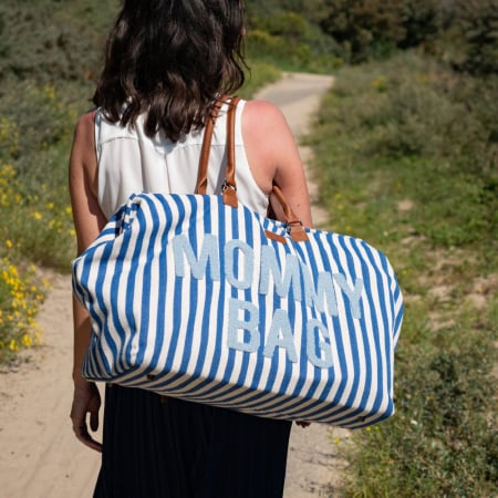 Geanta de infasat Childhome Mommy Bag Albastru Alb