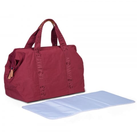 Geanta de infasat Childhome Mommy Bag Signature Urban Burgundy