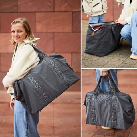 Geanta de infasat Childhome Mommy Bag Signature Urban Dark Grey
