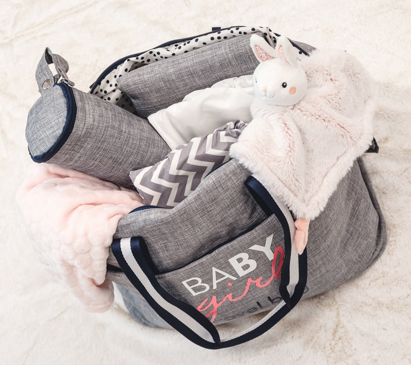 Geantă Duffle Baby On Board Baby Girl - Design Roz pentru Fetițe