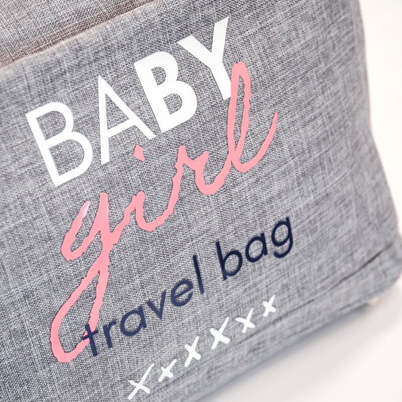 Geantă Duffle Baby On Board Baby Girl - Design Roz pentru Fetițe