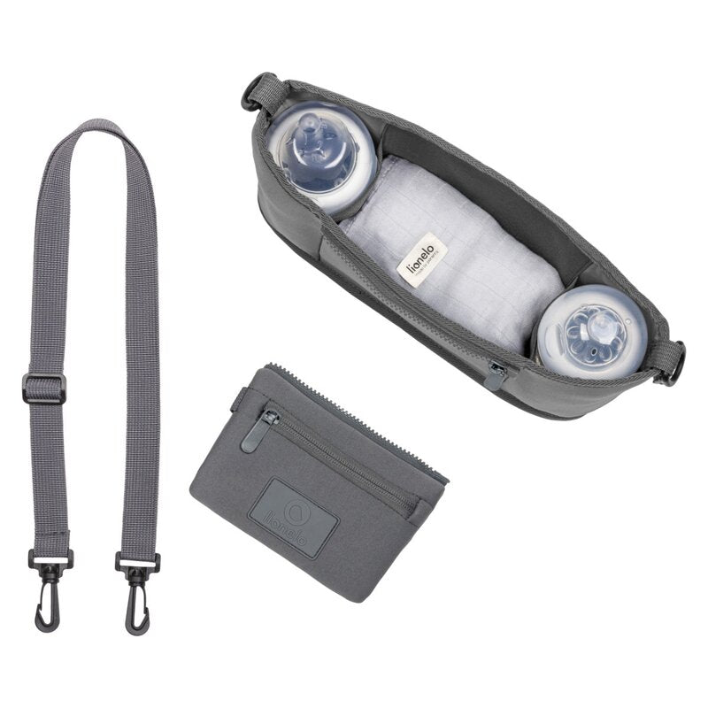 Organizator carucior Lionelo Little Cube Gri – cureaua și portfardul