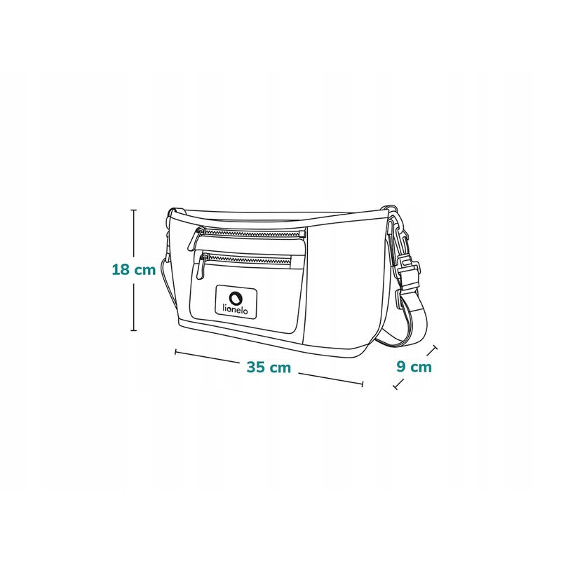 Geanta impermeabila, Lionelo, Little Cube, Pentru mamici si carucior, Impermeabila, Cu 4 compartimente, Curea detasabila, Buzunar exterior detasabil, Gri