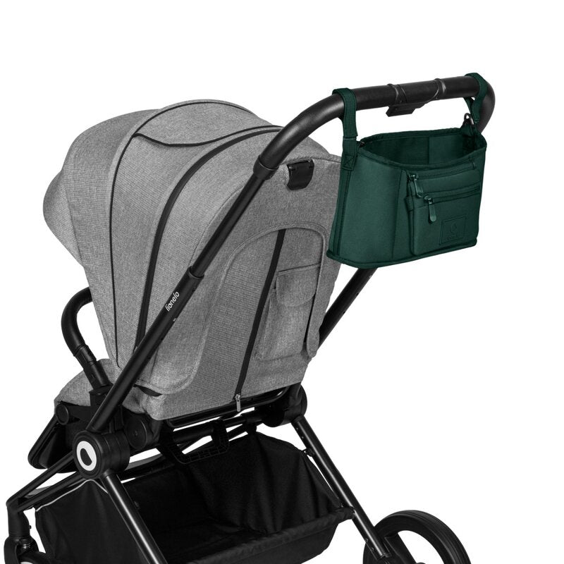 Organizator carucior Lionelo Little Cube Verde – fixarea la cărucior