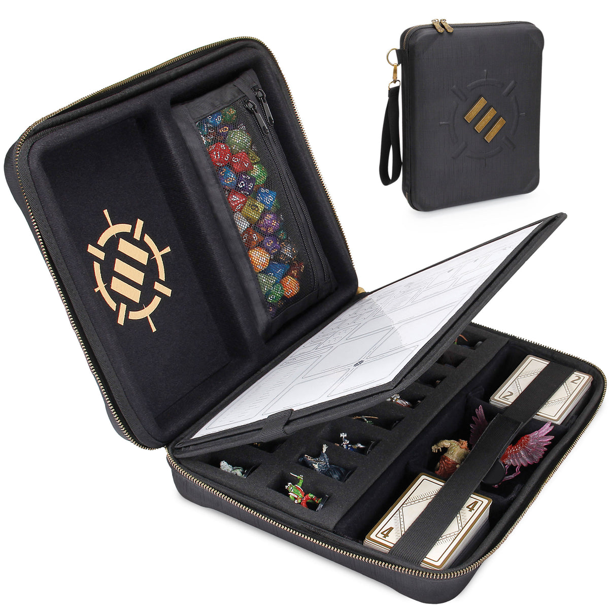 Geantă Organizator RPG Canvas Black - Soluție Premium pentru Jocuri de Masă