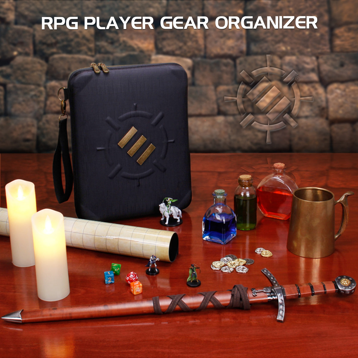 Geantă Organizator RPG Canvas Black - Soluție Premium pentru Jocuri de Masă