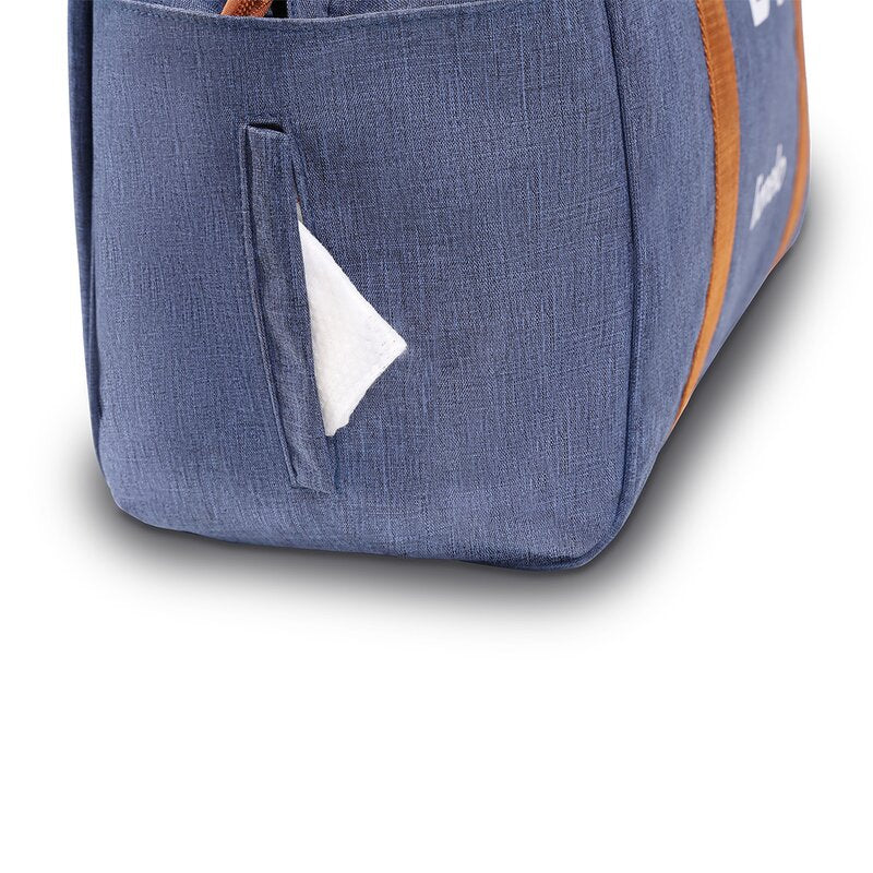 Geanta pentru mamici Lionelo Ida Albastru denim – buzunarul lateral