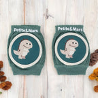 Genunchiere cu pernute, Petite&Mars, Cu elastic, Material respirabil, Stratul antiderapant, 13x10 cm, 6 luni+, Verde