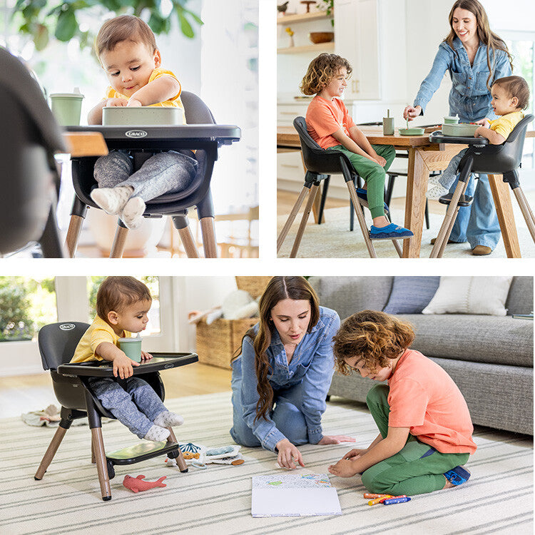 Scaun Masă 3-in-1 Graco Presti Evolutiv 6 Luni-6 Ani Charcoal