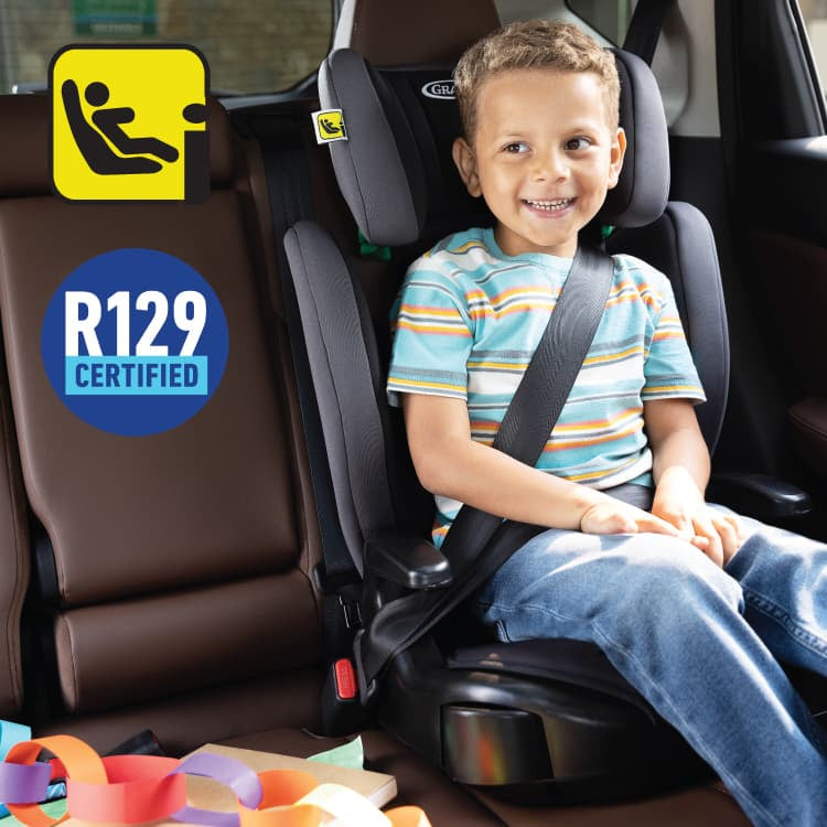 Scaun Auto Înălțător Graco Junior Maxi Midnight 100-150cm Certificat R129