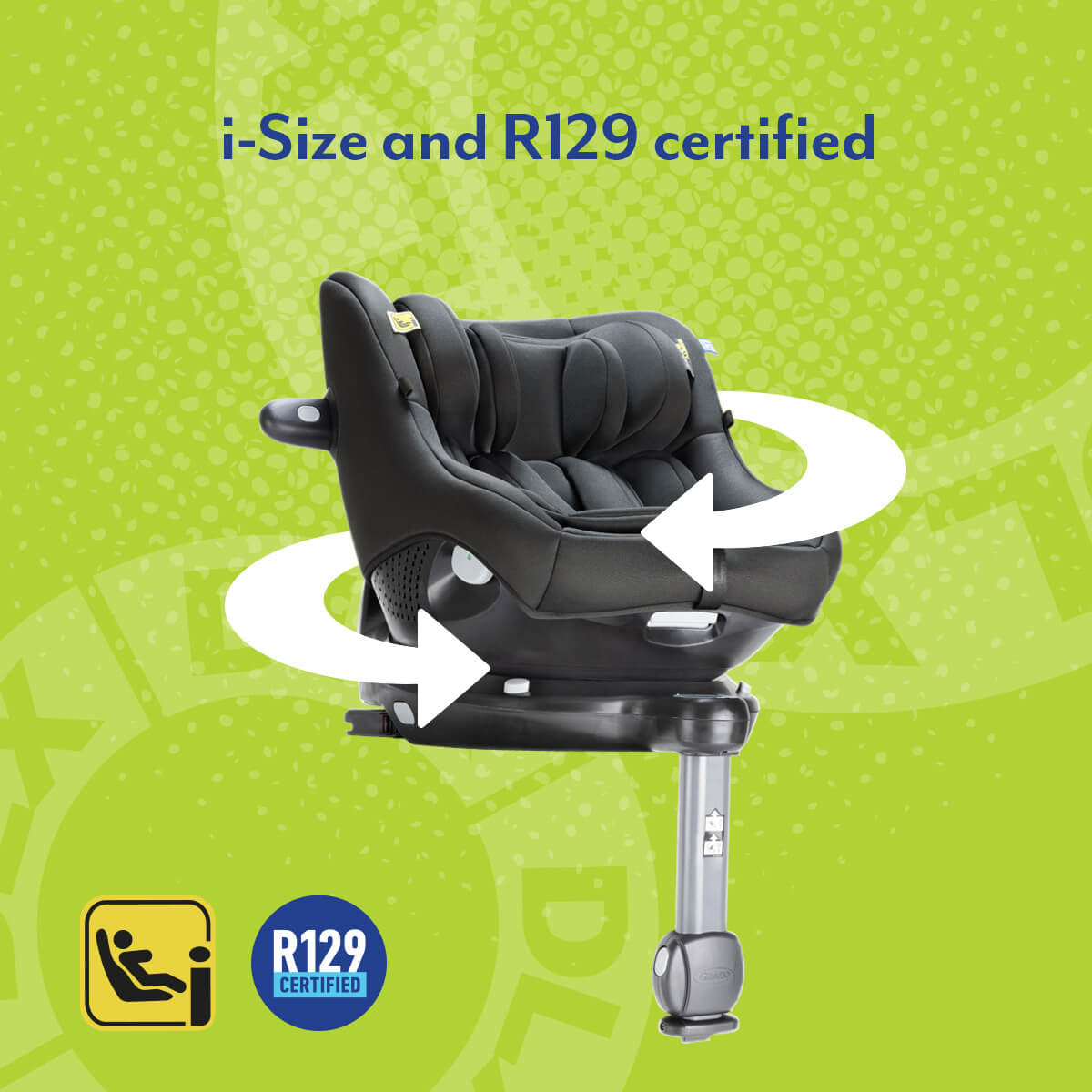 Scaun Auto Graco Turn2Me 360 DLX Rotativ ISOFIX 40-105cm Certificat R129 Testat ADAC Iron