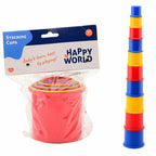 Set 10 cupe pentru stivuit, Happy World, Jucarie educativa pentru copii, Multicolor