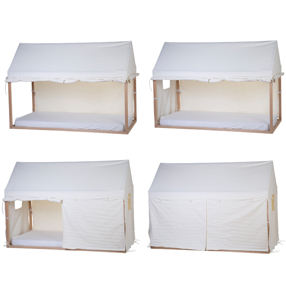 Husa cadru pat casuta Childhome 90x200 cm Alb