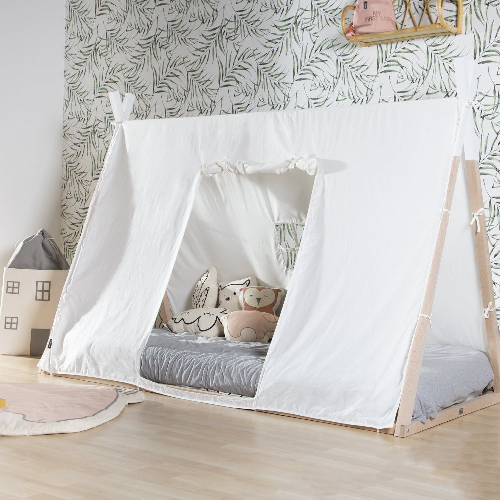 Husă cadru pat Tipi Childhome 90x200 cm, alb